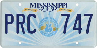 MS license plate PRC747