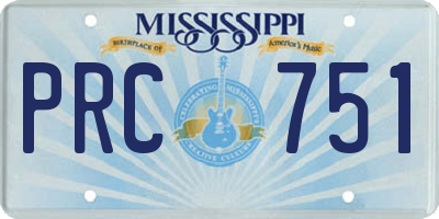 MS license plate PRC751