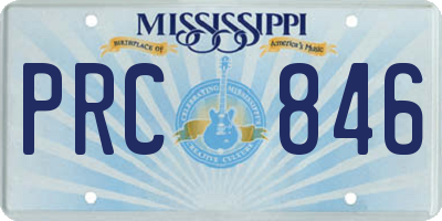 MS license plate PRC846