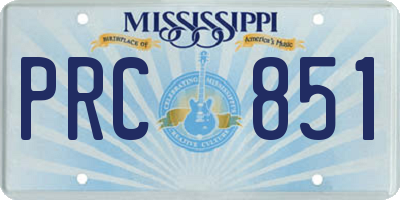 MS license plate PRC851