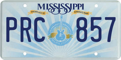 MS license plate PRC857