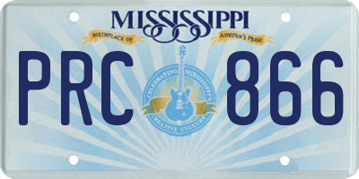 MS license plate PRC866