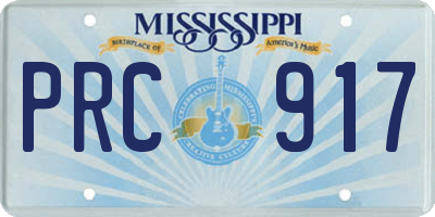 MS license plate PRC917
