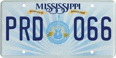 MS license plate PRD066