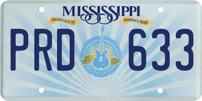 MS license plate PRD633