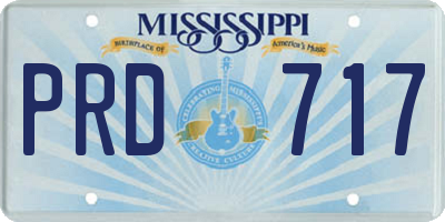 MS license plate PRD717