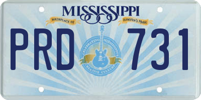 MS license plate PRD731