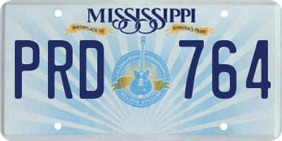 MS license plate PRD764
