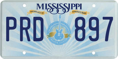 MS license plate PRD897