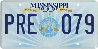 MS license plate PRE079