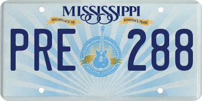 MS license plate PRE288