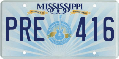 MS license plate PRE416
