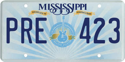 MS license plate PRE423