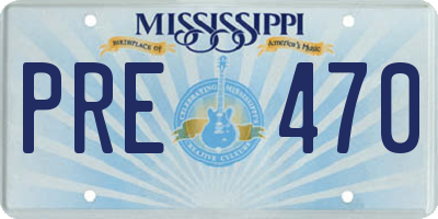 MS license plate PRE470