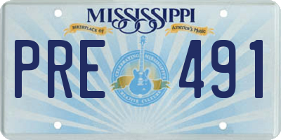 MS license plate PRE491