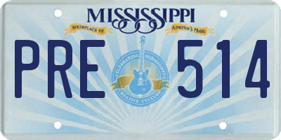 MS license plate PRE514