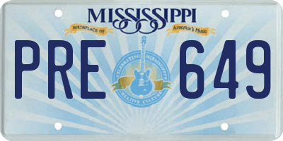 MS license plate PRE649