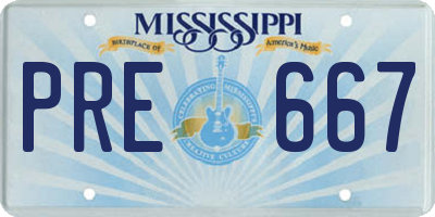 MS license plate PRE667