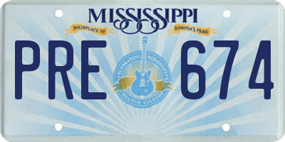 MS license plate PRE674