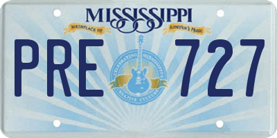MS license plate PRE727