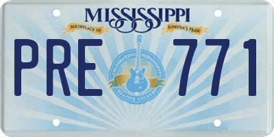MS license plate PRE771