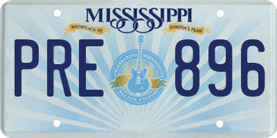 MS license plate PRE896