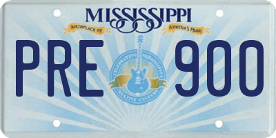 MS license plate PRE900