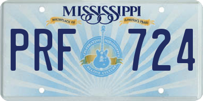 MS license plate PRF724
