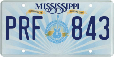 MS license plate PRF843
