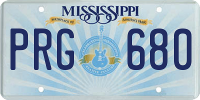 MS license plate PRG680