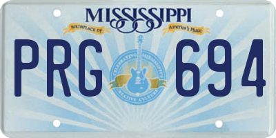 MS license plate PRG694