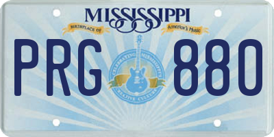 MS license plate PRG880