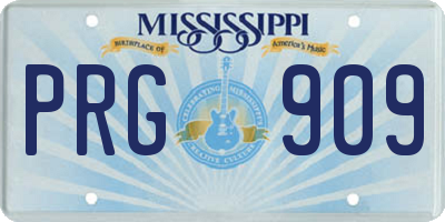 MS license plate PRG909