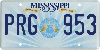 MS license plate PRG953