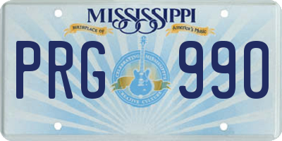 MS license plate PRG990