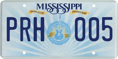 MS license plate PRH005