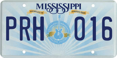 MS license plate PRH016