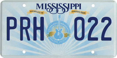 MS license plate PRH022