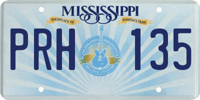 MS license plate PRH135