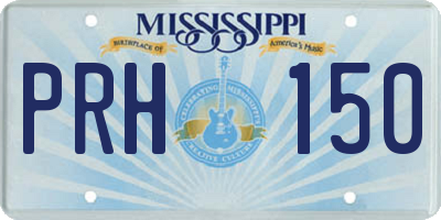 MS license plate PRH150