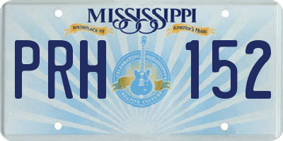 MS license plate PRH152
