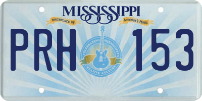 MS license plate PRH153