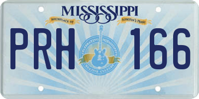 MS license plate PRH166