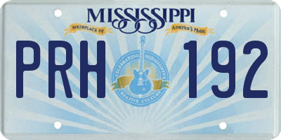 MS license plate PRH192