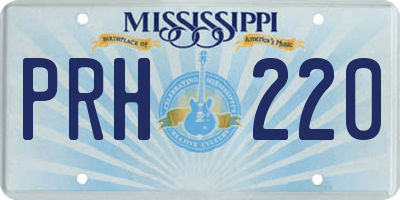 MS license plate PRH220