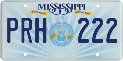 MS license plate PRH222