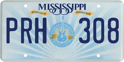 MS license plate PRH308