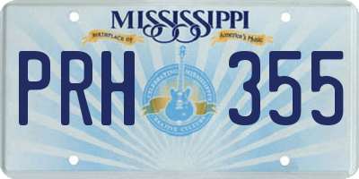 MS license plate PRH355