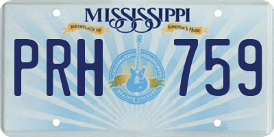 MS license plate PRH759