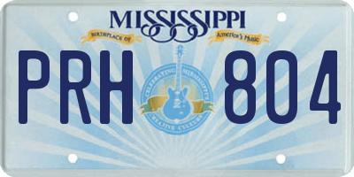 MS license plate PRH804
